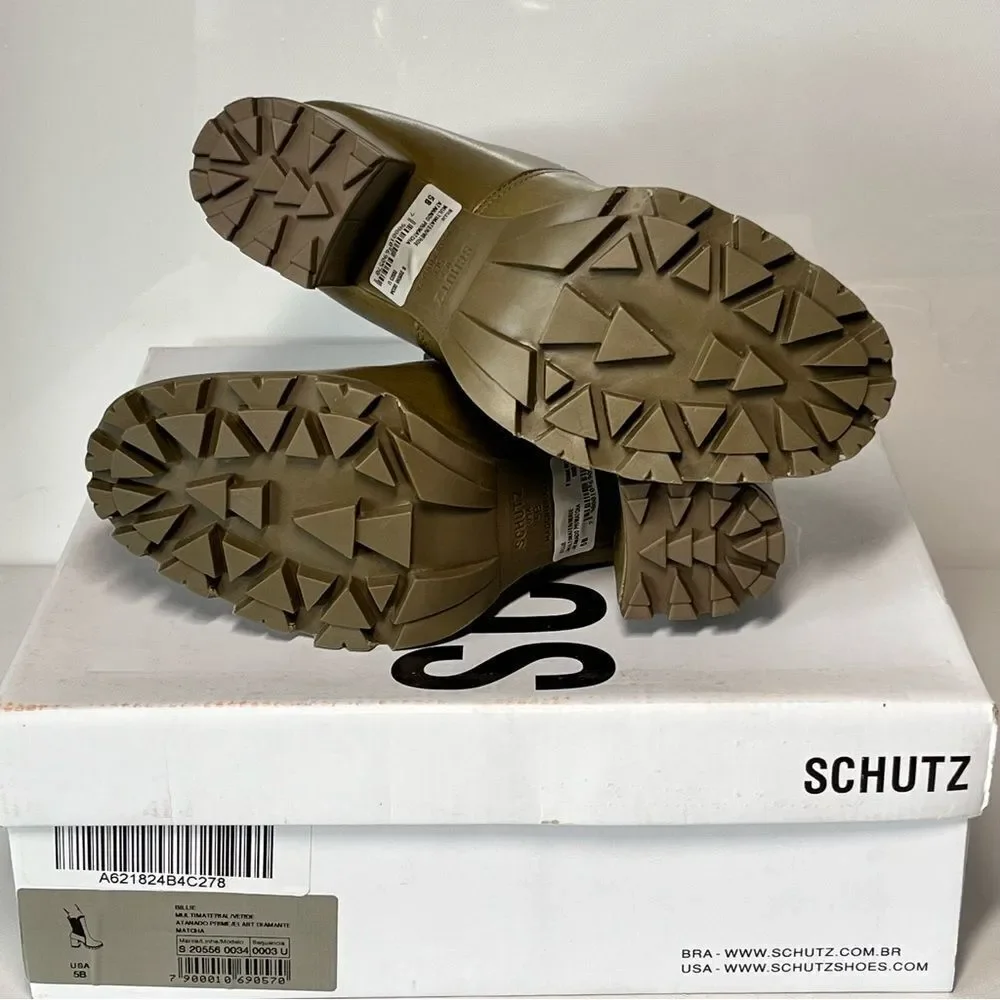 Schutz Billie Leather Heeled Lug Ankle Boots